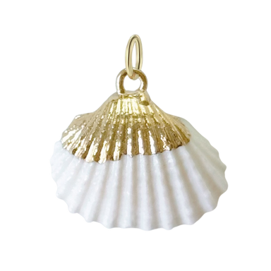 Gold Natural Cockle Sea Shell Charm