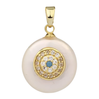 Freshwater Pearl CZ Gem Evil Eye Pendant