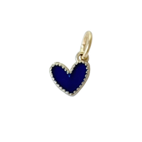 Dainty Navy Blue Heart Charm