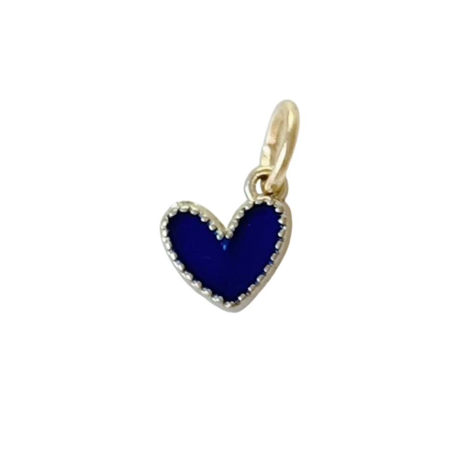 Dainty Navy Blue Heart Charm