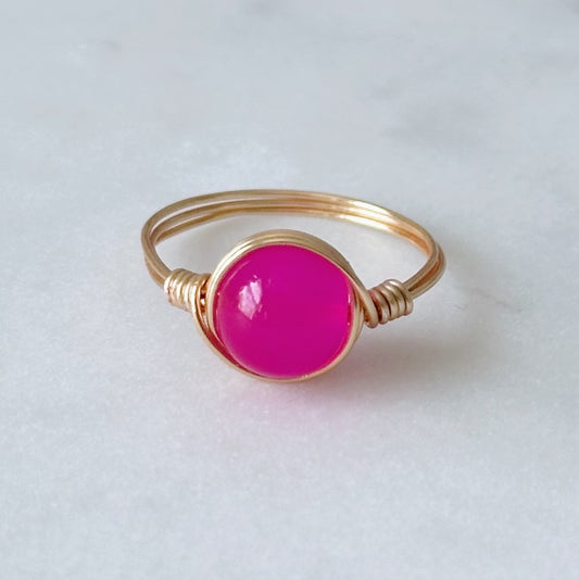 Hot pink gem ring