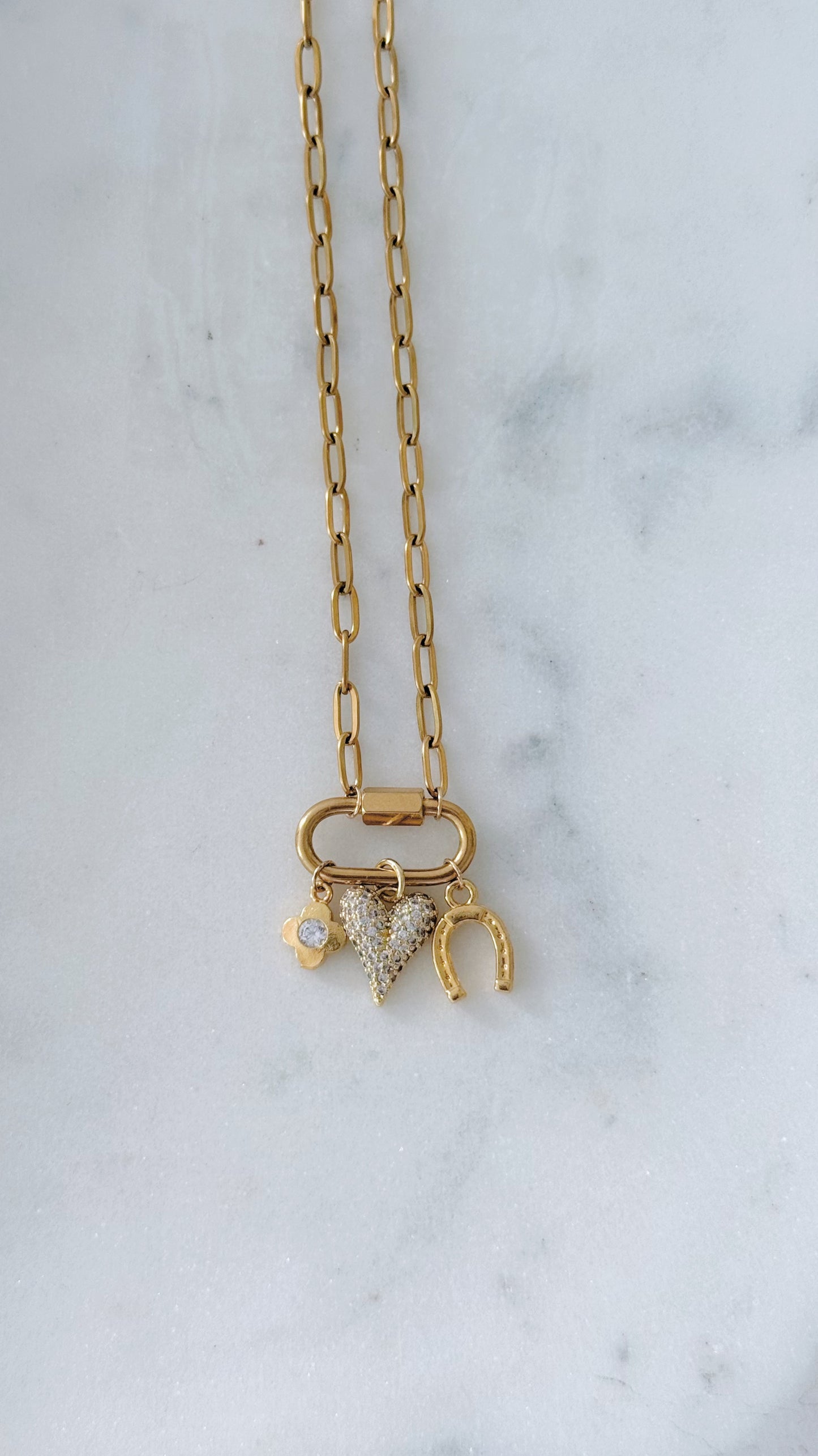 Lucky Girl Dainty Carabiner Necklace