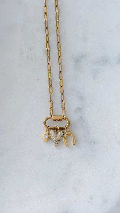 Lucky Girl Dainty Carabiner Necklace