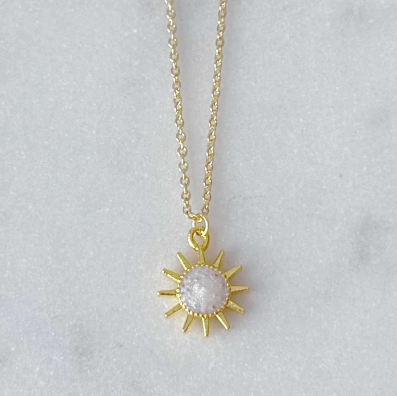 Dainty golden sun necklace