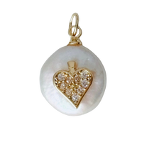 CZ Heart Pearl Pendant