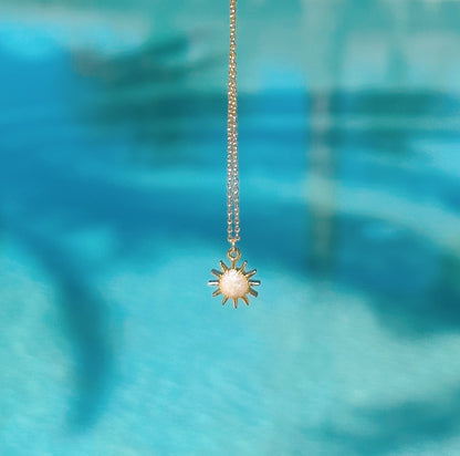 Dainty golden sun necklace