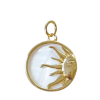 Gold Mother of Pearl Sun Pendant