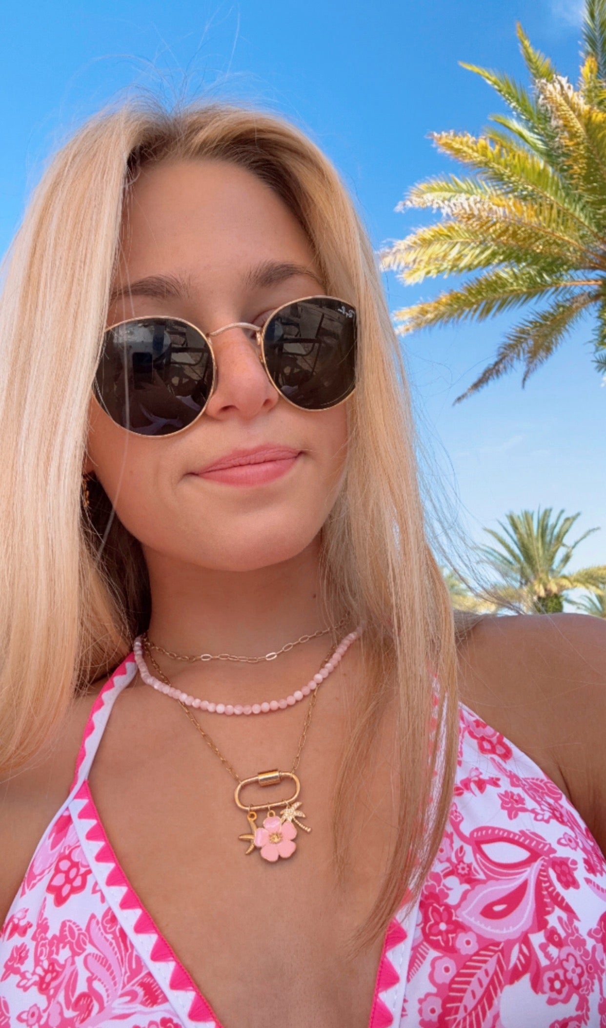 Pink Paradise Carabiner Necklace