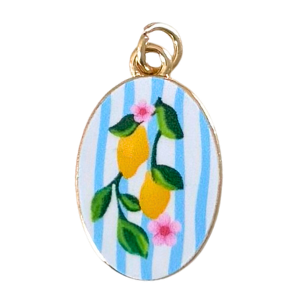 Blue Striped Lemon Pendant