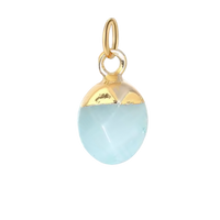 Small Gold Aquamarine Charm