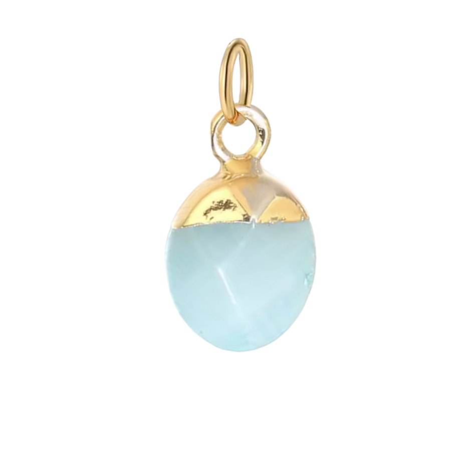 Small Gold Aquamarine Charm