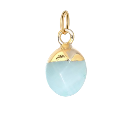 Small Gold Aquamarine Charm