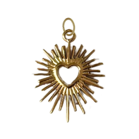 Gold Heart Burst Charm