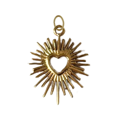 Gold Heart Burst Charm