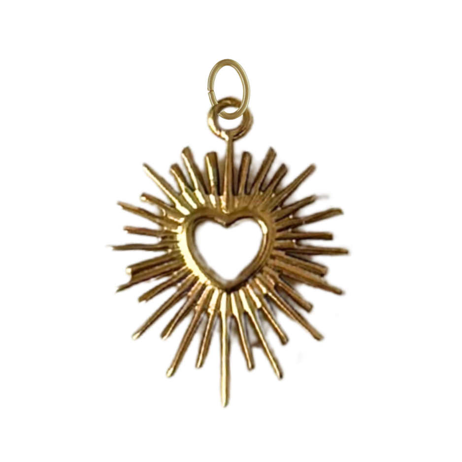 Gold Heart Burst Charm