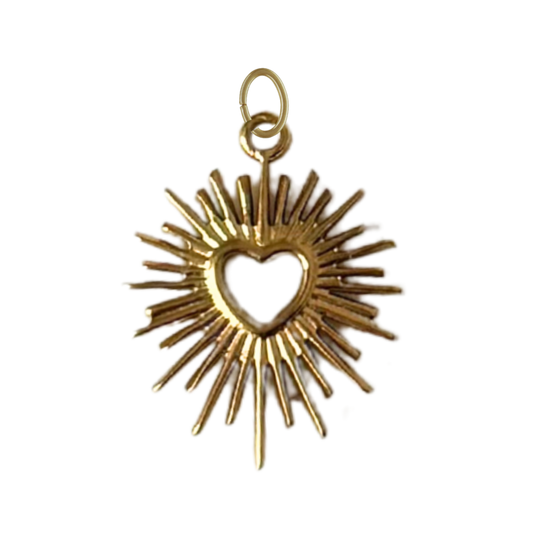 Gold Heart Burst Charm