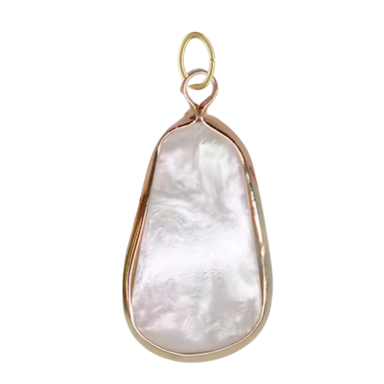Gold Mother of Pearl Drop Pendant
