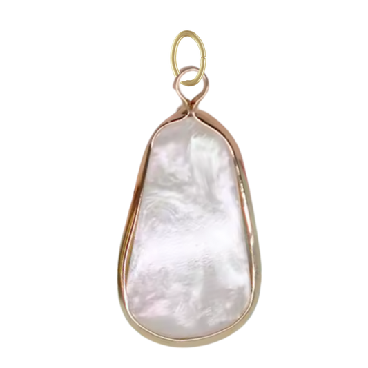 Gold Mother of Pearl Drop Pendant