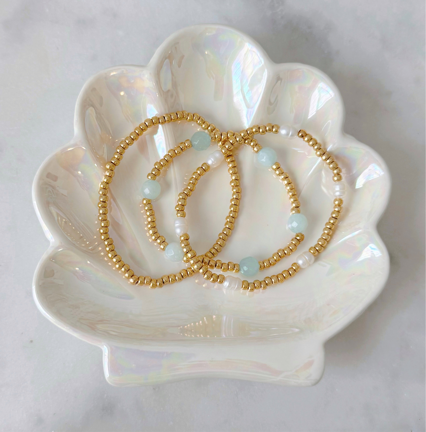 Boardwalk beaded bracelet stack