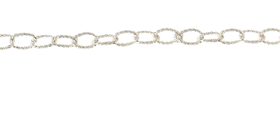 Silver Large Textured Oval Chain