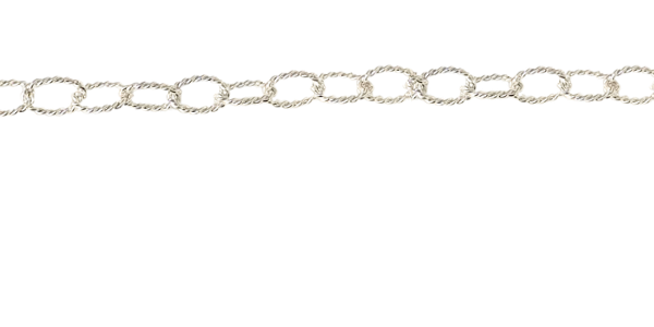 Silver Large Textured Oval Chain