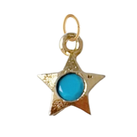 Dainty Gold Star with Turquoise Gem Charm