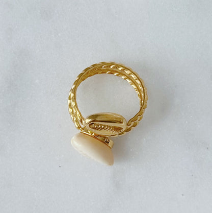 Double Cowrie Shell Ring
