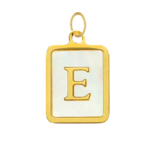 Mother of Pearl Square Initial Charm