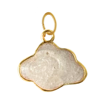 Gold Cloud Charm with Pearl White Enamel
