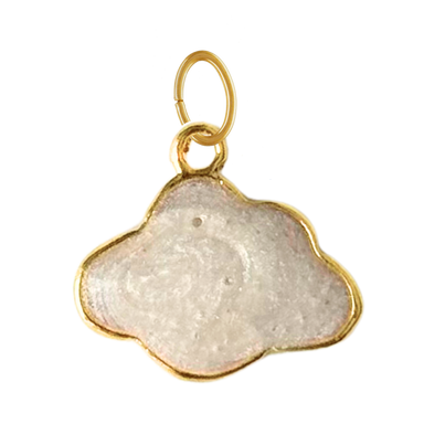 Gold Cloud Charm with Pearl White Enamel