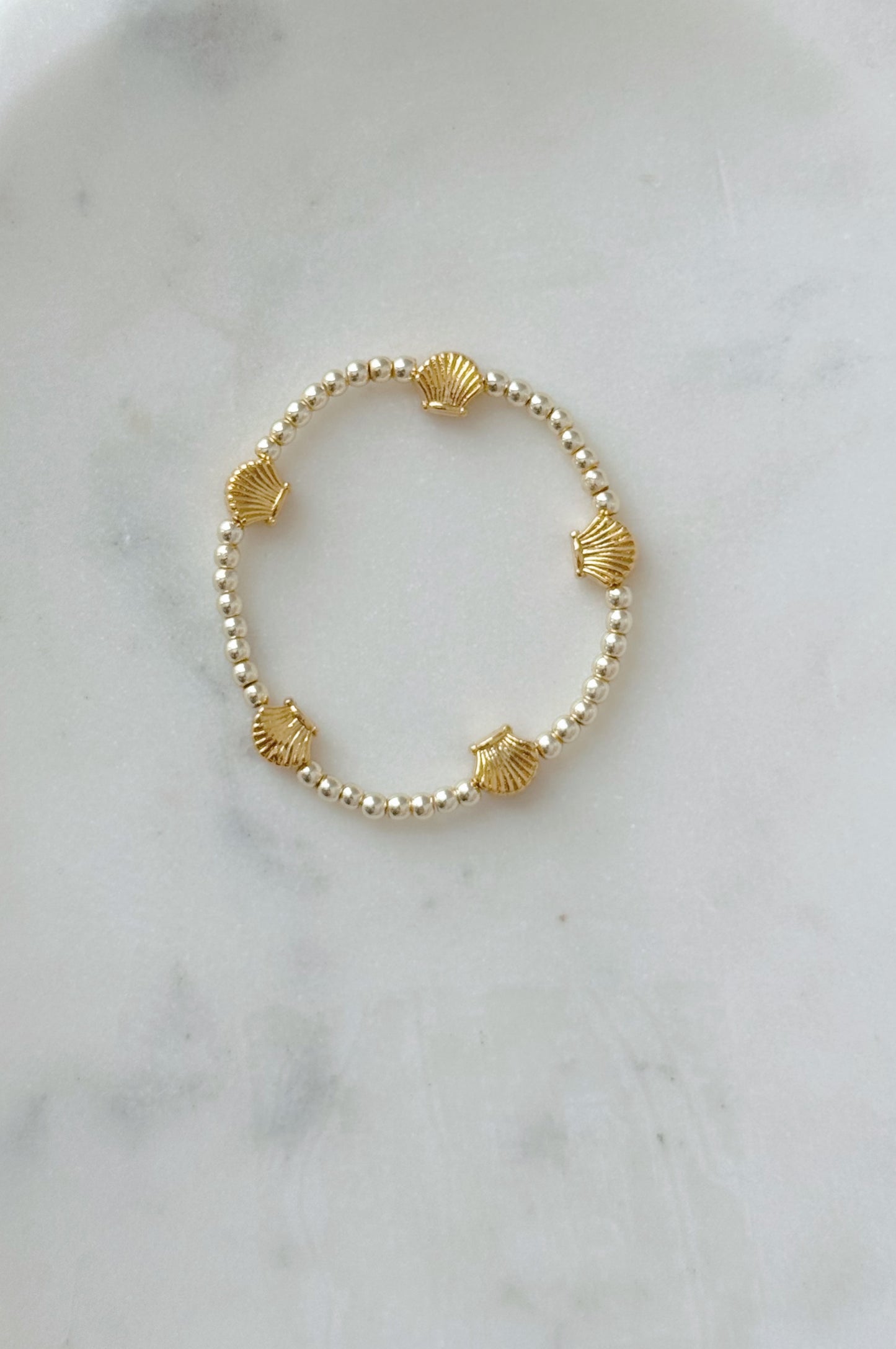 Gold Seashell Beaded Bracelet