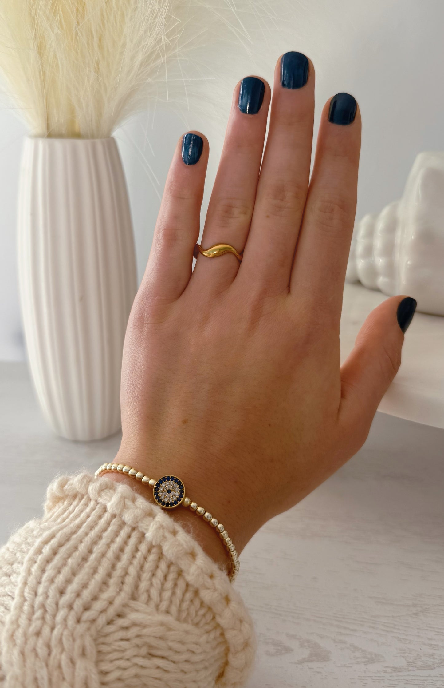 Dainty Golden Wave Ring