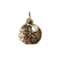 Dainty Gold Sand Dollar with Pearl Charm