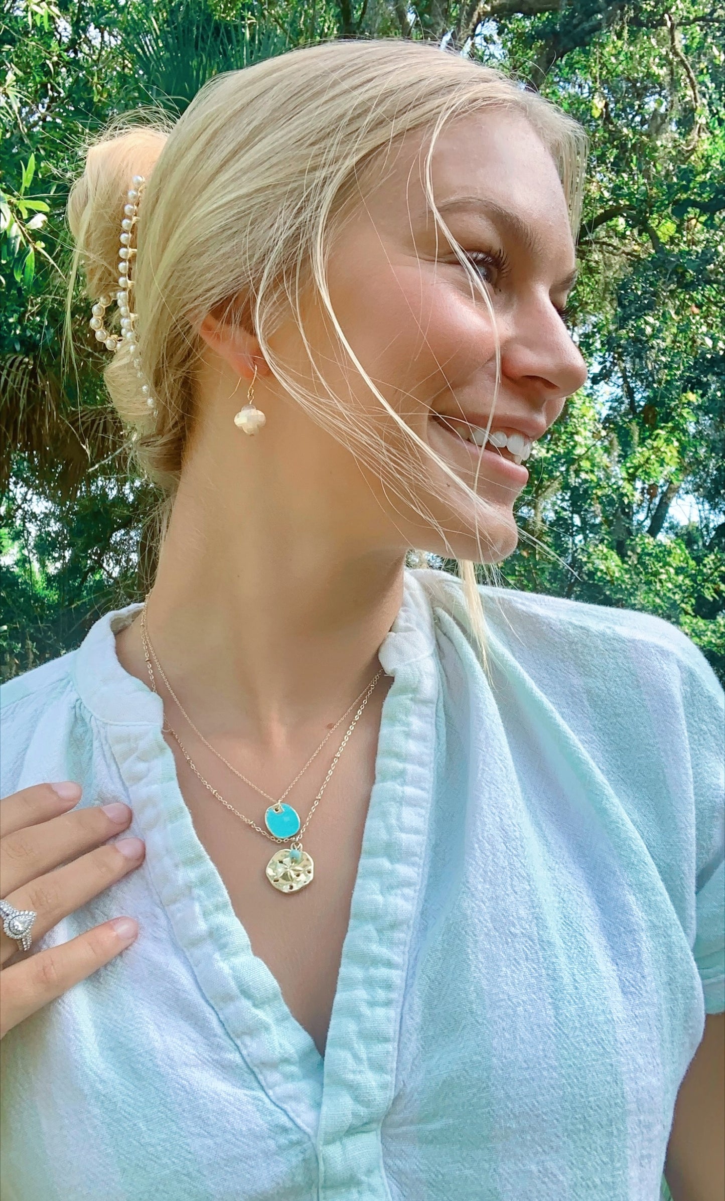 Turquoise tag necklace