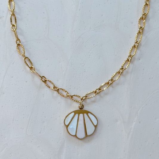 Miacomet Mother of Pearl Seashell Necklace