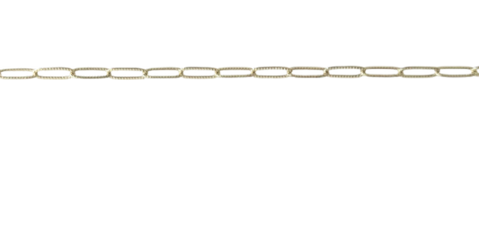 Large Textured Yellow Gold Paperclip Chain