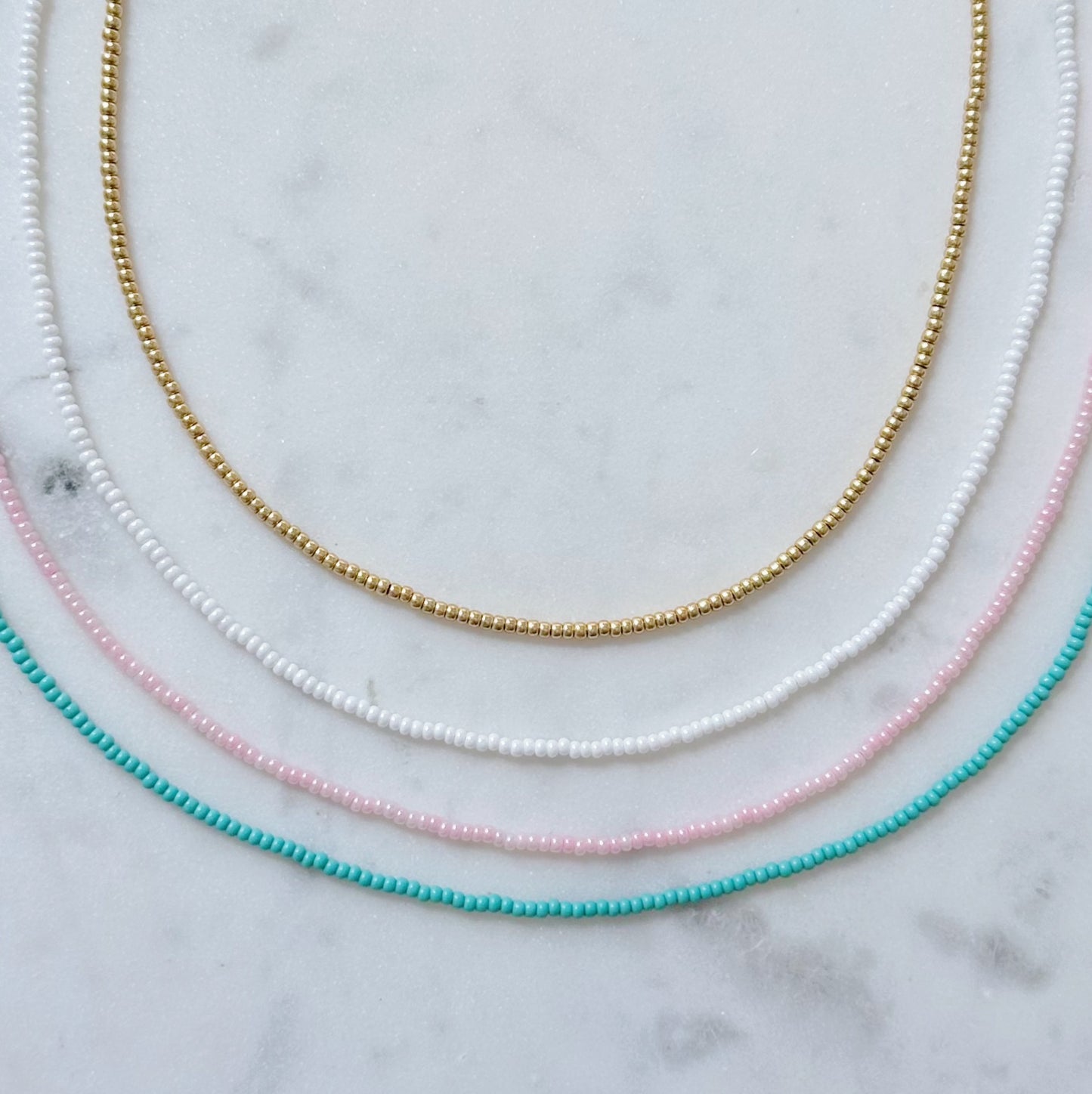 Dainty beaded layering necklace