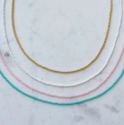 Dainty beaded layering necklace