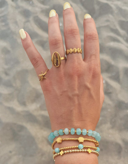 Chunky gold seashell ring