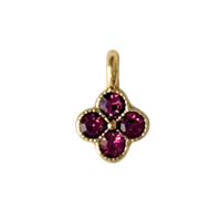 Tiny Hot Pink CZ Gem Clover Charm