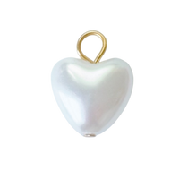 Small Faux Pearl Heart Charm