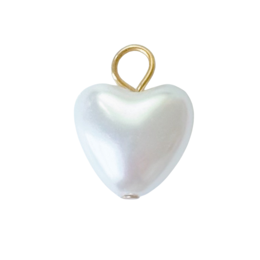 Small Faux Pearl Heart Charm