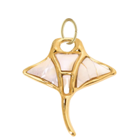 Large Gold Mother of Pearl Stingray Charm