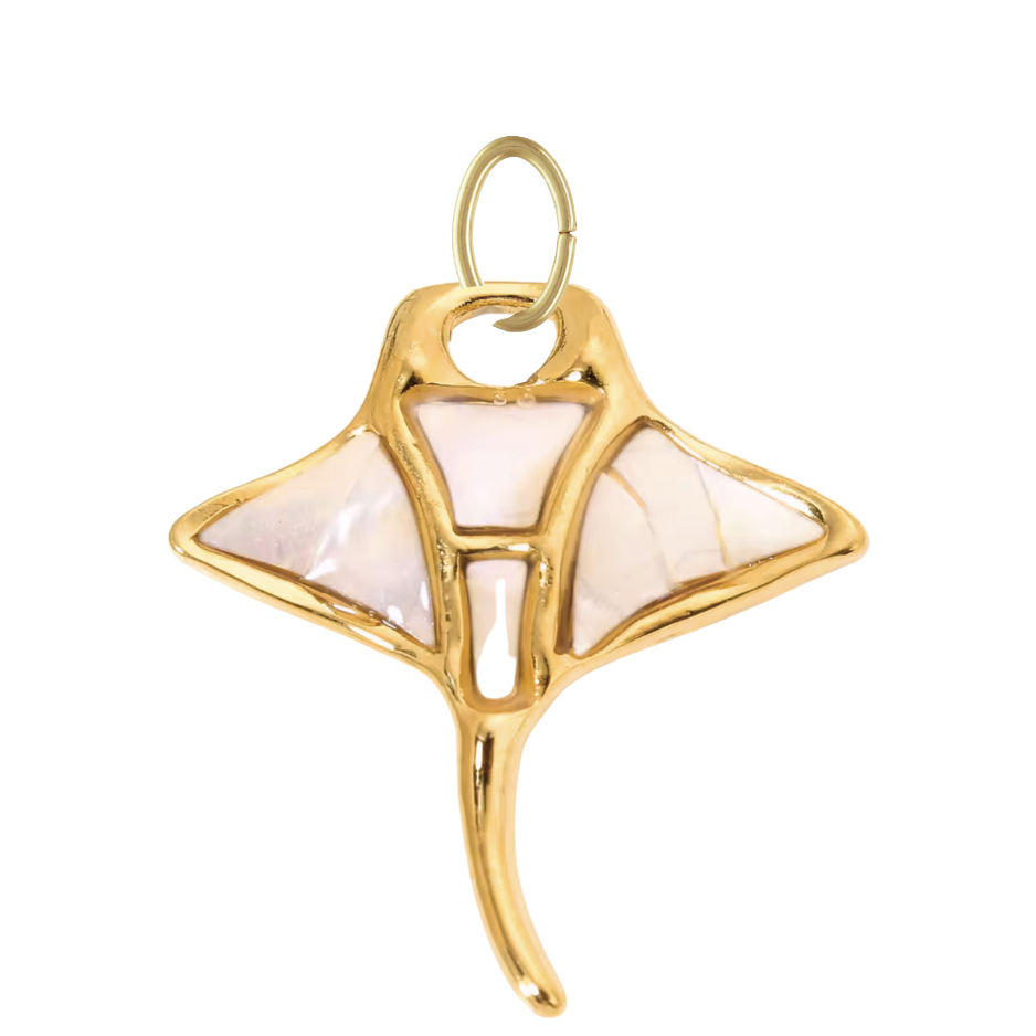 Large Gold Mother of Pearl Stingray Charm