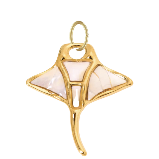Large Gold Mother of Pearl Stingray Charm