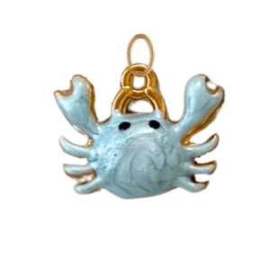 Dainty Light Blue Crab Charm