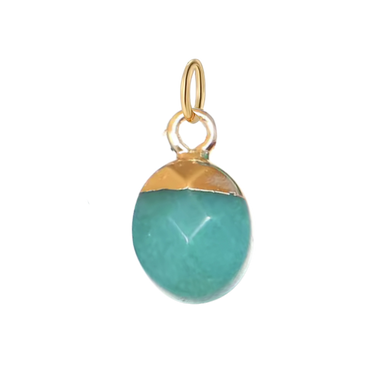 Small Gold Teal Jade Charm