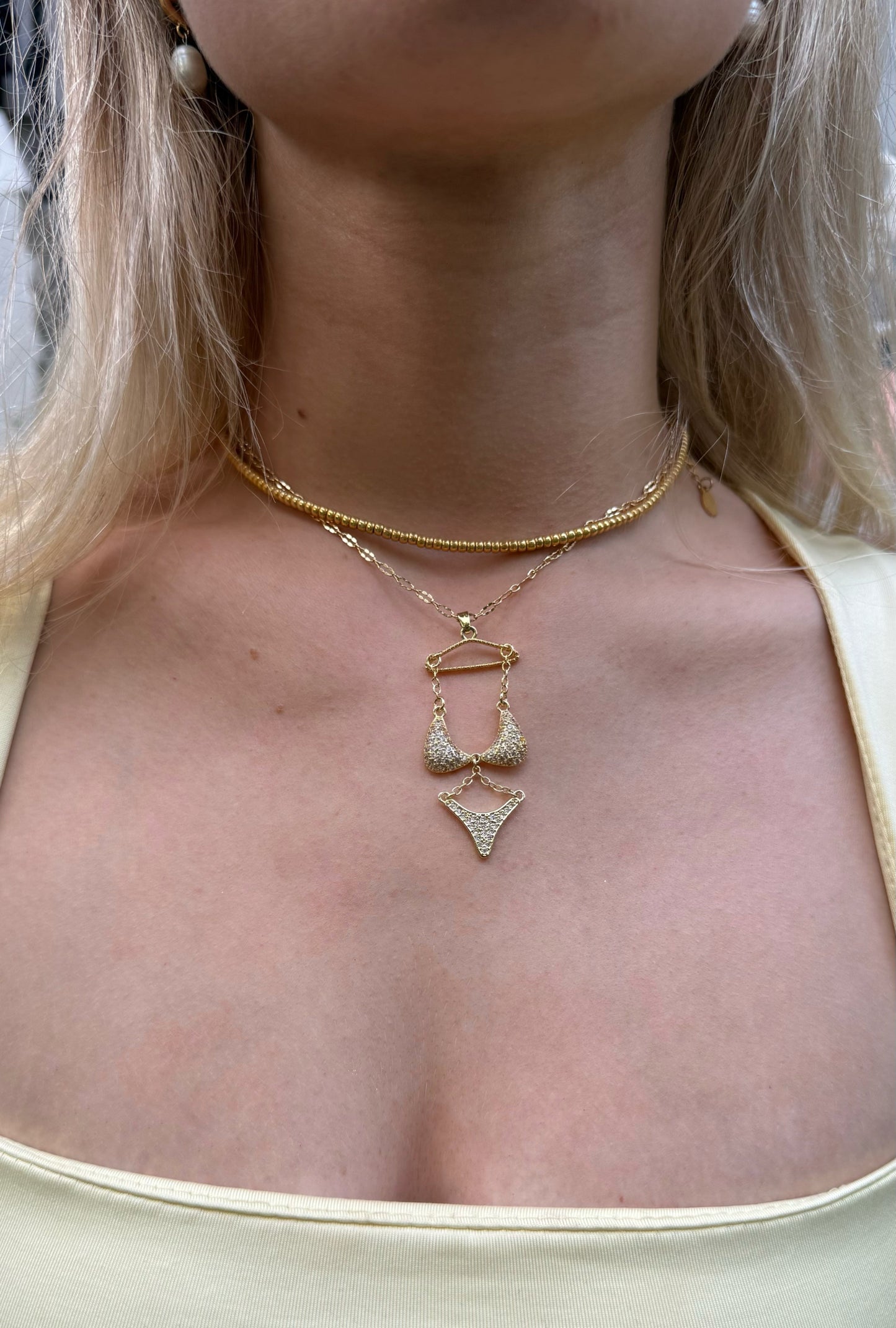 Tan Lines Bikini Charm Necklace