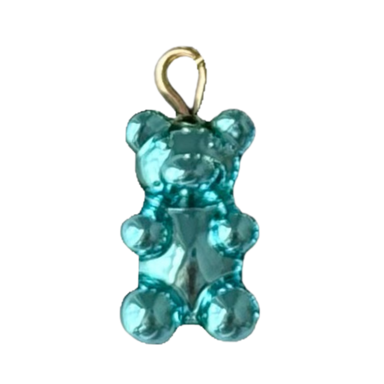 Metallic Turquoise Gummy Bear Charm
