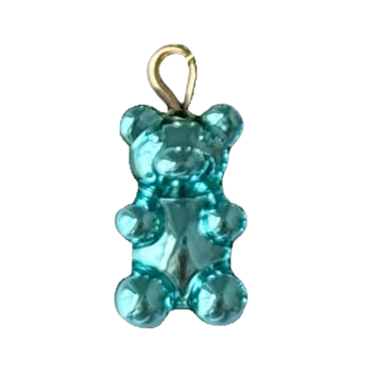 Metallic Turquoise Gummy Bear Charm